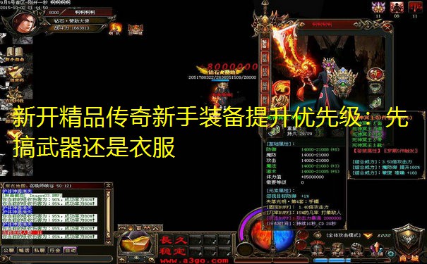 <b>新开精品传奇新手装备提升优先级：先搞武器还是衣服</b>